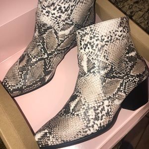Snake print boots